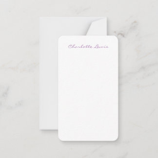 Carte De Correspondance Élégant Script Plain Moderne Minimaliste