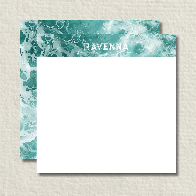 Carte De Correspondance Elegant Seafoam Silver Stripe Custom Name Wedding (Créateur téléchargé)