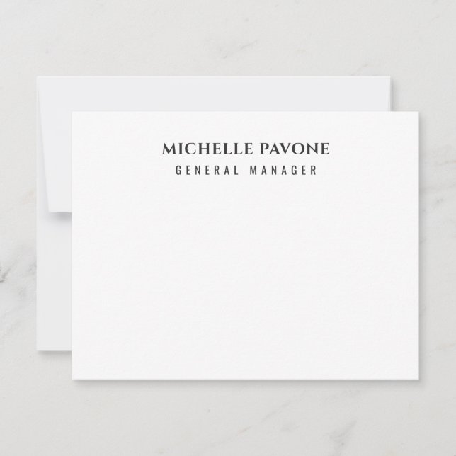 Carte De Correspondance Élégant Simple Blanc & Noir Professionnel (Devant)