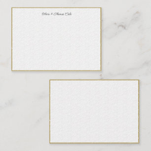 Carte De Correspondance Élégant Simple Moderne Or Texté Mariage Couple
