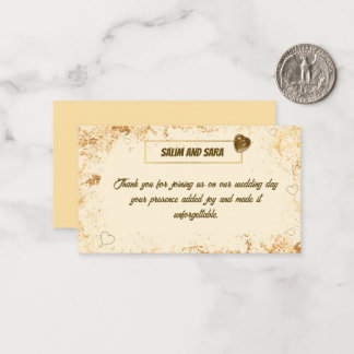 Carte De Correspondance Elegant Thank you Card for Wedding Guests