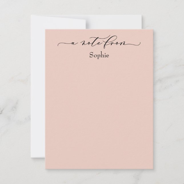 Carte De Correspondance Élégant "Une Note De" Simple Rosée Blanche (Devant)