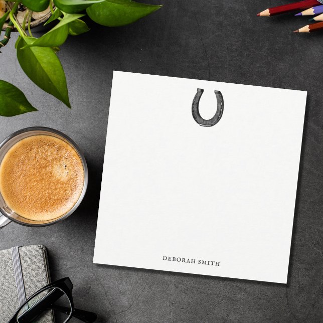Carte De Correspondance Élégant Vintage Equestrian Horseshoe Nom (Créateur téléchargé)