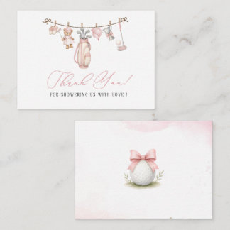 Carte De Correspondance Elegant Watercolor Preppy golf girl Baby shower