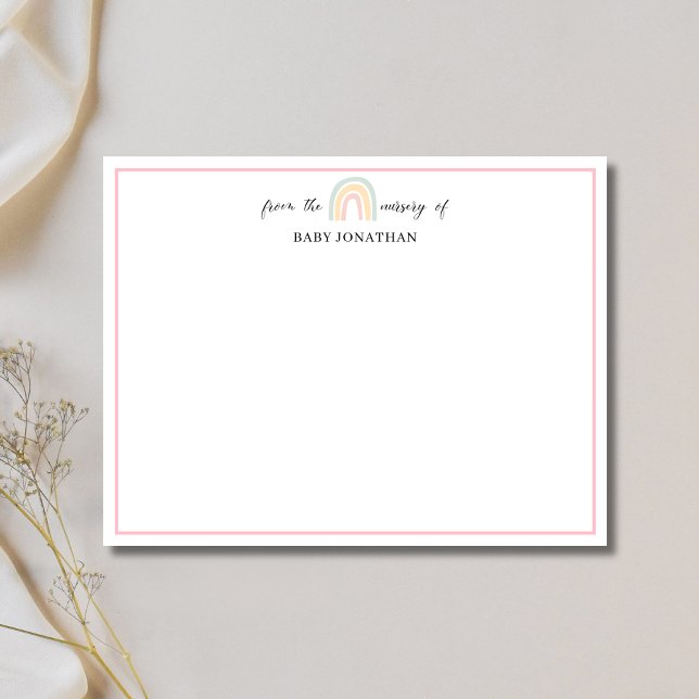 Carte de correspondance élégante à bordure rose pa (Créateur téléchargé)
