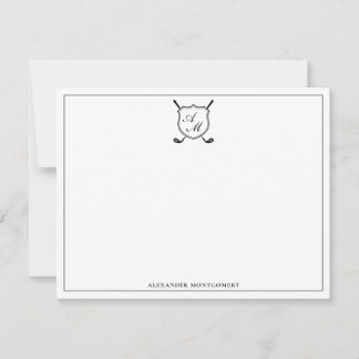 Carte de correspondance élégante à motif de blason