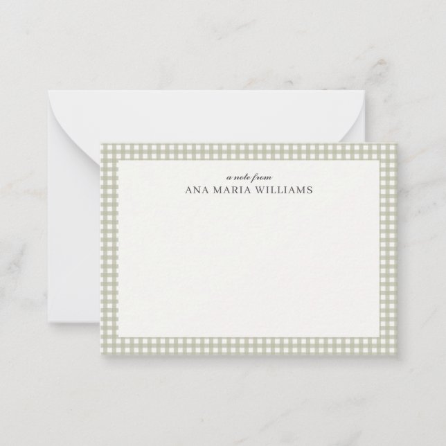 Carte de correspondance élégante à motif gingham v (Devant)
