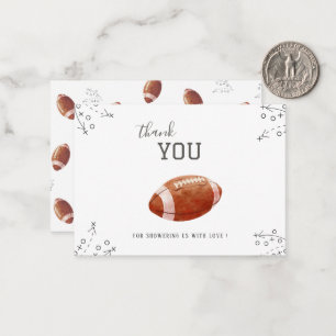 Carte De Correspondance Elégante aquarelle américaine football garçon Baby