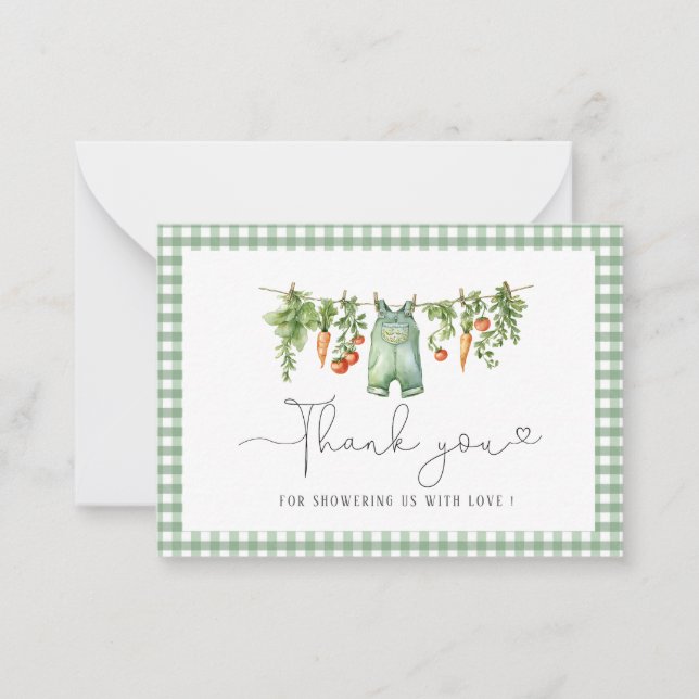 Carte De Correspondance Elégante aquarelle Baby shower cultivé localement (Devant)