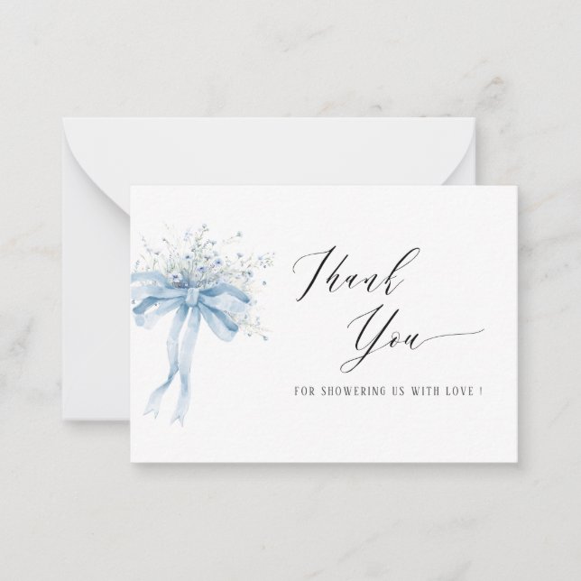 Carte De Correspondance Elégante aquarelle bébé en fleurs fleur sauvage bé (Devant)