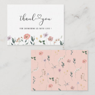 Carte De Correspondance Elégante aquarelle Fleur sauvage Printemps Boho Ru