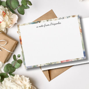 Carte De Correspondance Elégante aquarelle florale personnalisée