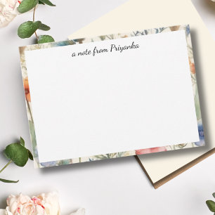 Carte De Correspondance Elégante aquarelle florale personnalisée