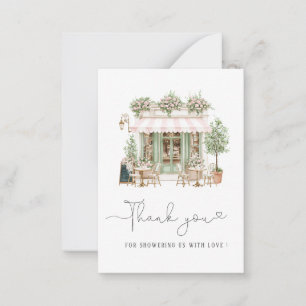 Carte De Correspondance Elégante aquarelle rose bonjoor Baby shower