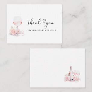Carte De Correspondance Elégante aquarelle rose Floral douche nuptiale