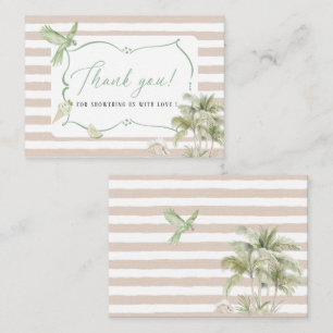 Carte De Correspondance Elégante aquarelle Tropical Beach Palm Bridal show