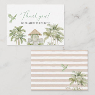 Carte De Correspondance Elégante aquarelle Tropical Beach Palm Bridal show