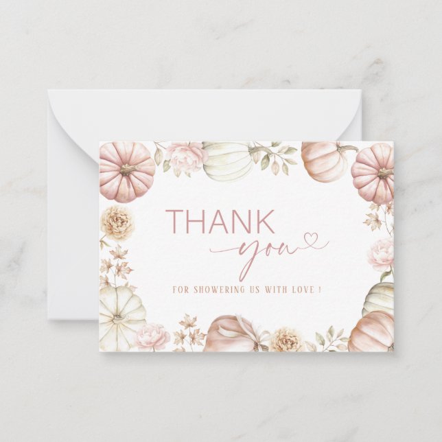 Carte De Correspondance Elégante aquarelle Un doux petit Citrouille est su (Devant)