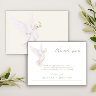 Carte De Correspondance Elégante aquarelle White Dove Memorial Merci