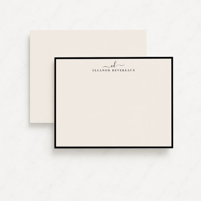 Carte de correspondance élégante avec monogramme e (Créateur téléchargé)