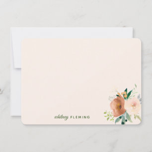 Carte De Correspondance Elégante couleur neutre Boho aquarelle Floral Pers