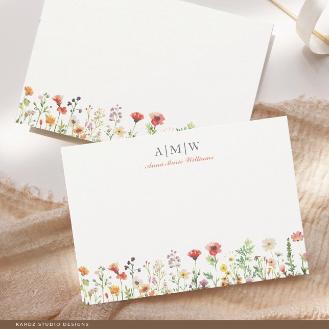Carte de correspondance élégante et boho chic avec (Card shown in 3.5 x 5 in. Choose size corner, style before check out. Card comes with off-white back)