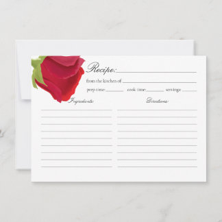 Carte De Correspondance Elégante Fête des mariées Rose rouge Recette
