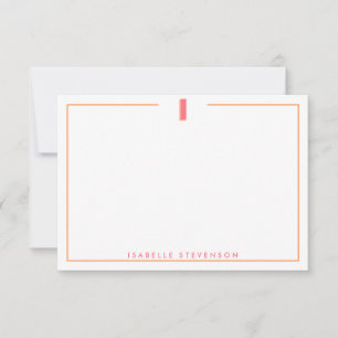 Carte De Correspondance Élégante lettre 3D monogramme personnalisée I init
