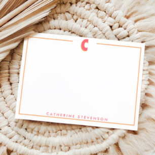 Carte De Correspondance Élégante lettre 3D monogramme personnalisée initia