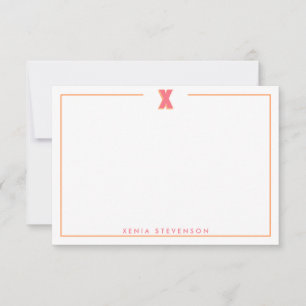 Carte De Correspondance Élégante lettre 3D monogramme personnalisée initia