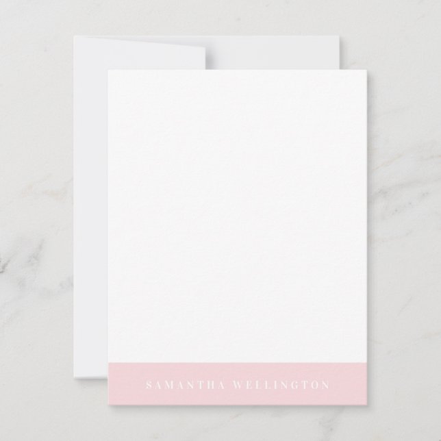 Carte De Correspondance Élégante simple superposition claire rose nom cart (Devant)