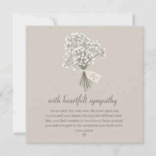 Carte De Correspondance Élégante Sympathie Beige Fleur de Baby