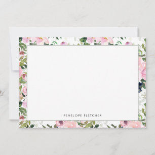 Carte De Correspondance Élégante verdure Frontière Florale Moderne