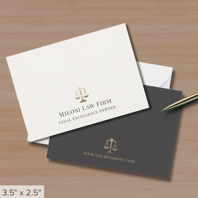 Carte De Correspondance Élégantes échelles or simples de la justice (Créateur téléchargé)