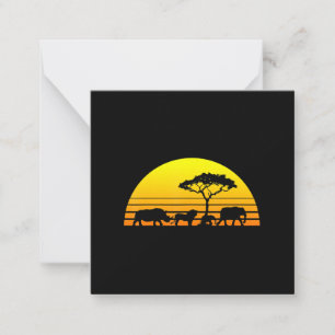 Carte De Correspondance Eléphant Lion Rhino Vintage   Pour Rhino Lover