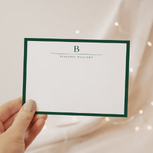 Carte De Correspondance Emerald Green Simple Stationery moderne classique