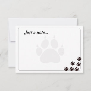 Carte De Correspondance Empreintes de patte de chat noir Monogramme person