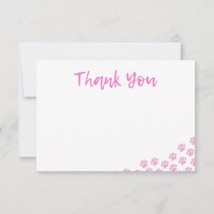 Carte De Correspondance Empreintes de patte de chien rose Anniversaire de 