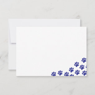 Carte De Correspondance Empreintes de patte de chiot bleu 