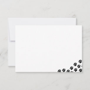 Carte De Correspondance Empreintes de patte de chiot noir