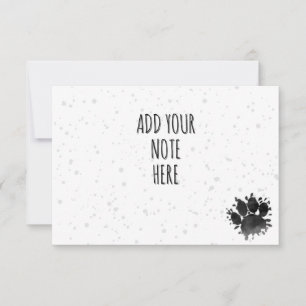 Carte De Correspondance Empreintes de Patte de Chiot Noir Aquarelle Person