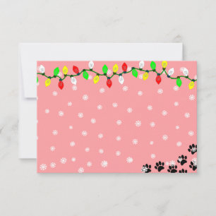 Carte De Correspondance Empreintes de pattes de chiot noir Noël personnali