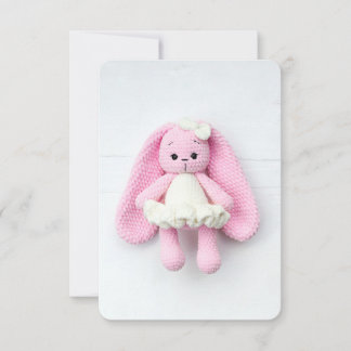 Carte de correspondance en crochet rose Douce Lain