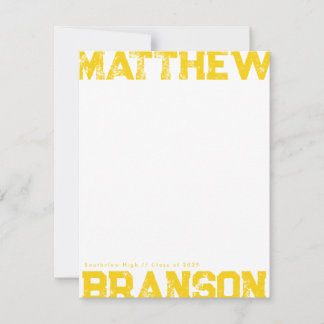 Carte de correspondance en lettrage grossier jaune