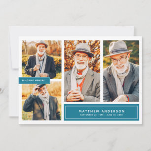 Carte De Correspondance En Mémoire Amoureuse Merci photo couleur moderne