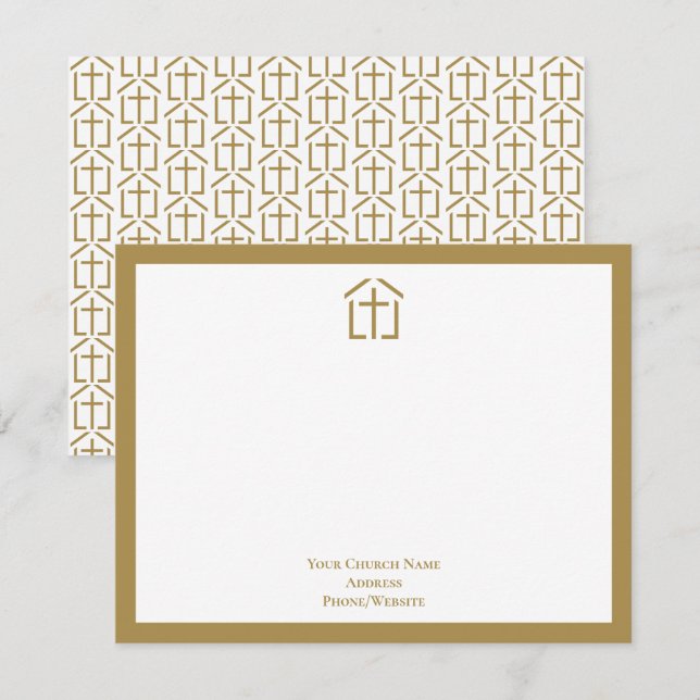 Carte de correspondance en or avec logo de votre é (Devant / Derrière)