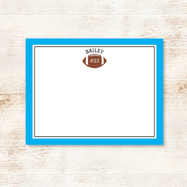 Carte de correspondance en papeterie bleue Footbal (Créateur téléchargé)