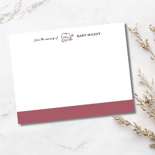 Carte de correspondance en papeterie de la nurseri