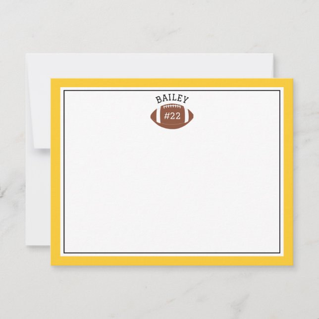 Carte de correspondance en papeterie jaune nom et  (Devant)