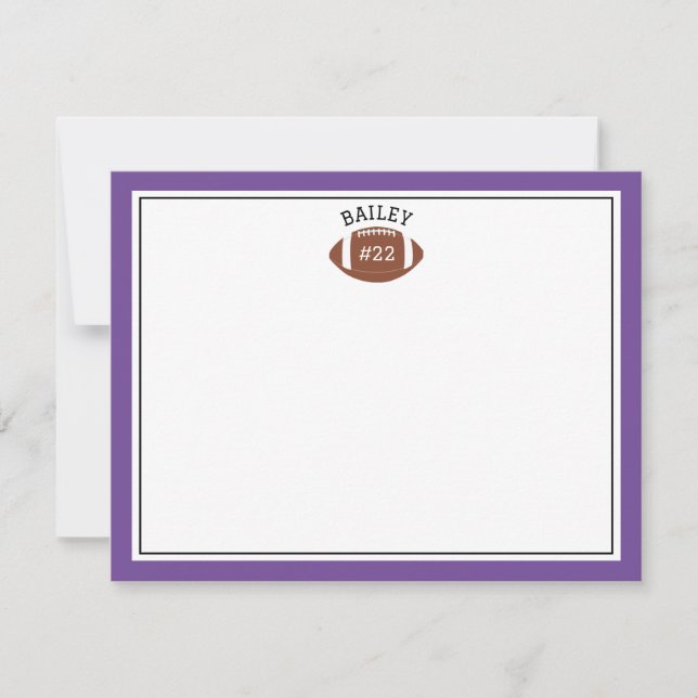 Carte de correspondance en papeterie violette Foot (Devant)